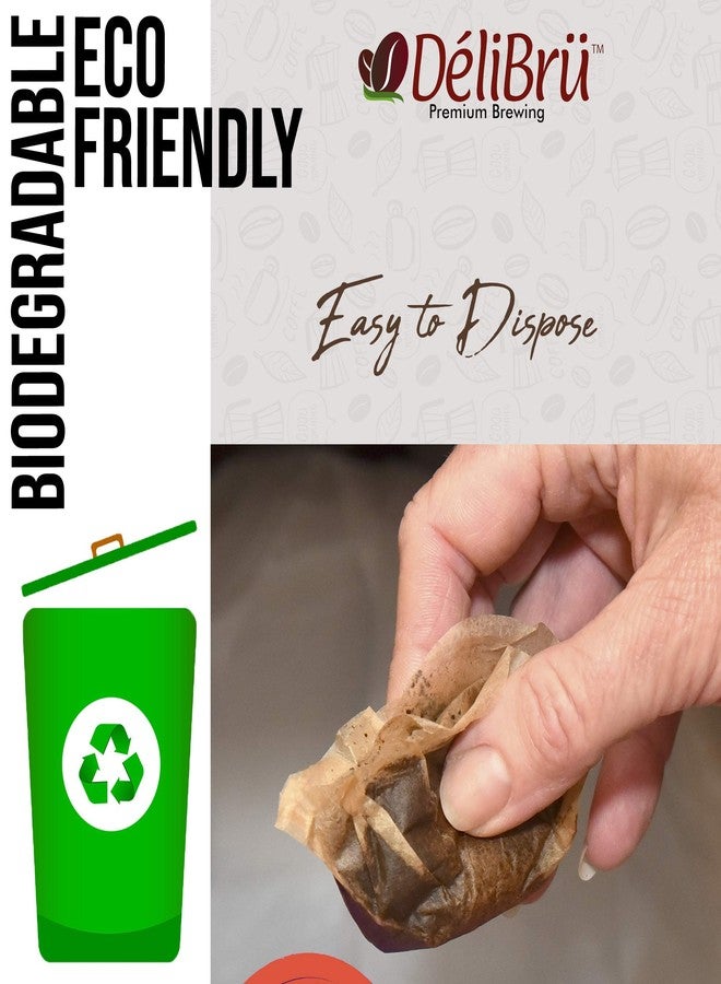 Delibru Unbleached Paper Filters for Reusable Carafe Fits All Brands -100% Compostable and Disposable Paper Filter (100/Box) by Delibru - Image 5